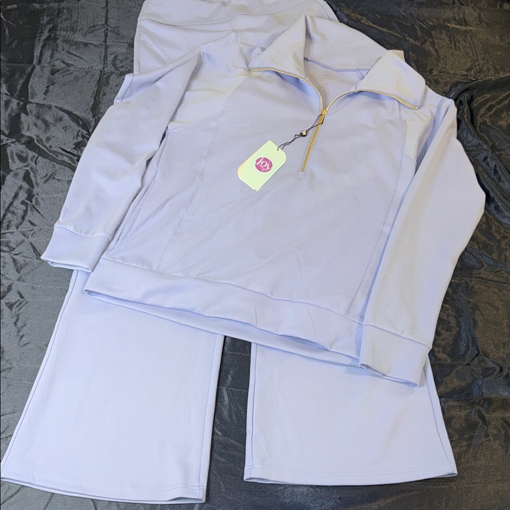 Joy Performance Luxe Buttersoft 2pc Half Zip Top & Pant Set NWT MEDIUM TALL